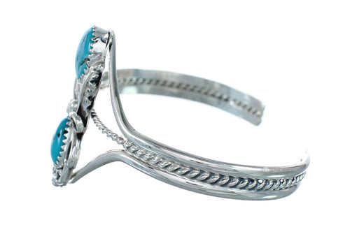 Native American Genuine Sterling Silver Turquoise Stone Cuff Bracelet JX128802